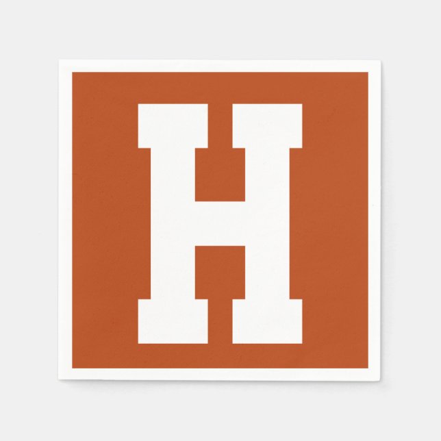 Vit Stor Modern Initial | Rost Pappersservett (Framsidan)