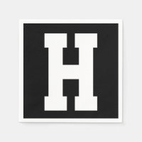 Vit stor modern initial | Svart