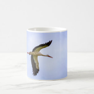 Vit stork kaffemugg