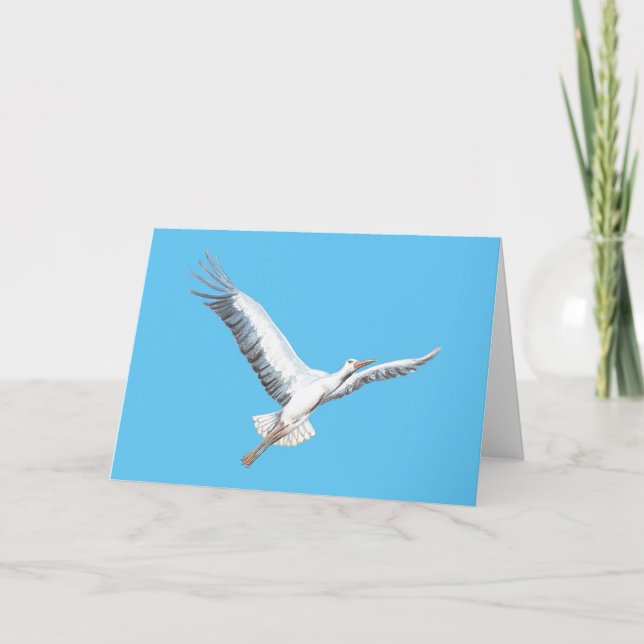 Vit stork kort (Framsida)