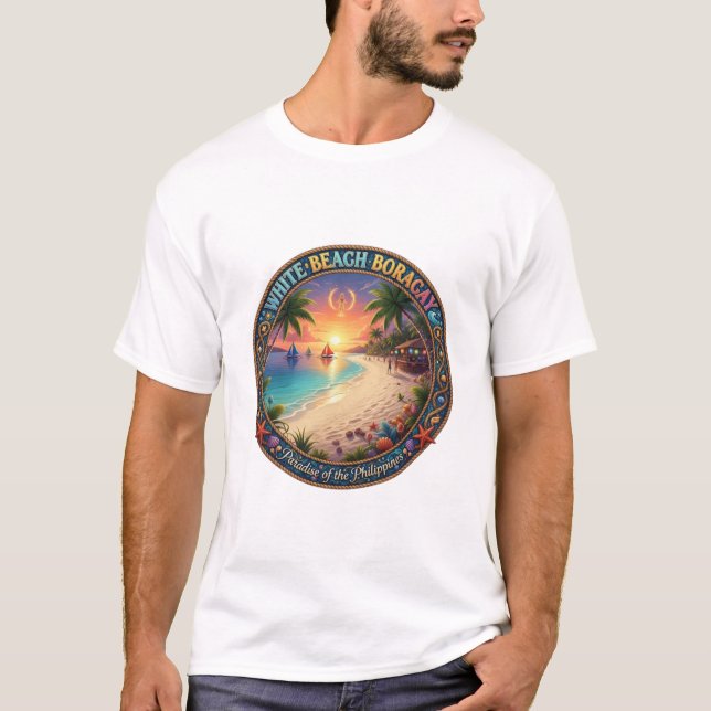 VIT STRAND BORACAY T SHIRT (Framsida)