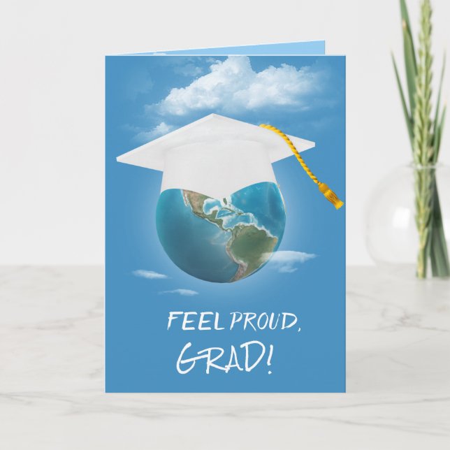 Vit Studentmössa på planeten jorden Kort (Framsida)