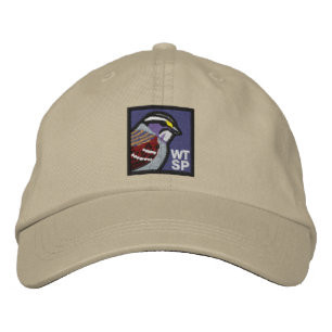 Vit-styrd Sparrow: broderad hatt Keps
