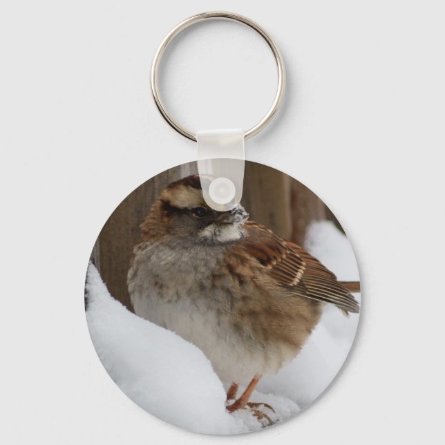 Vit-styrd Sparrow Nyckelring (Framsida)