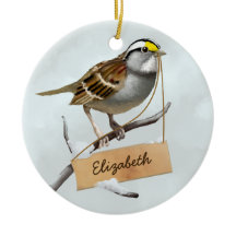 Vit styrd sparv Anpassa Namn