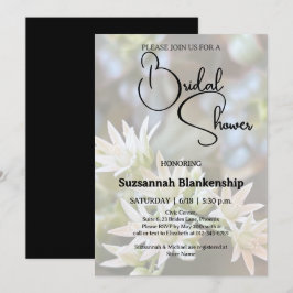 Vit Sukkulent Blommig Bakgrund Bröllopsdusch Inbjudningar