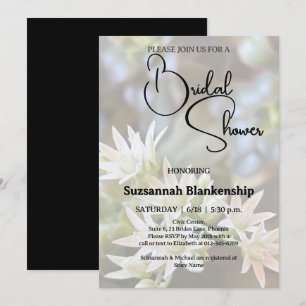 Vit Sukkulent Blommig Bakgrund Bröllopsdusch Inbjudningar