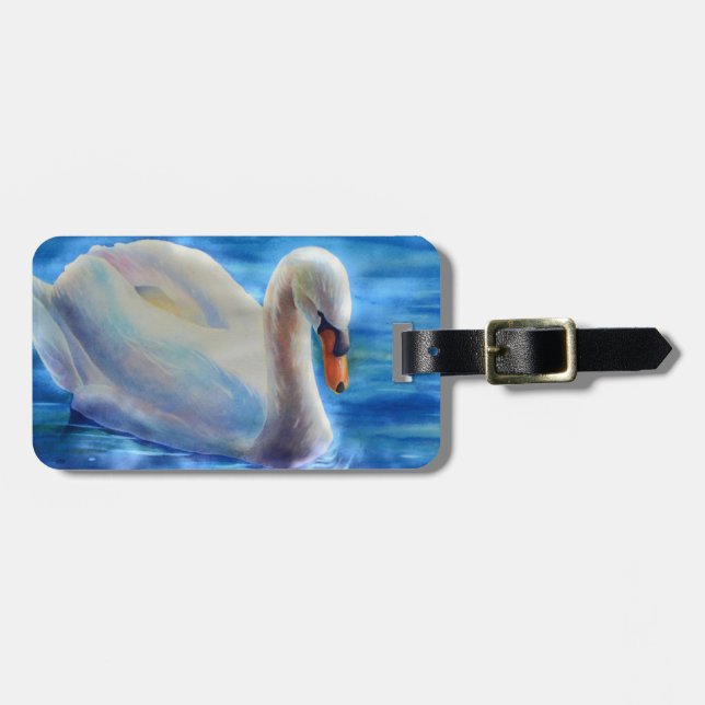 Vit svan-färgfärgmålning bagagebricka (Horisontell Framsida)