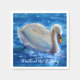 Vit svan-färgmålning, om resan pappersservett