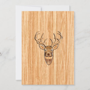 Vit Svan Hjort Head Wood Grain Background