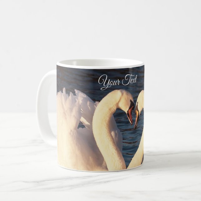 Vit svan kaffemugg (Framsida vänster)