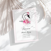 Vit svan Rosa Blommig Quinceañera Foto