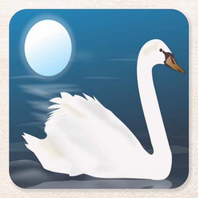 VIT SVAN UNDERLÄGG PAPPER KVADRAT (Framsidan)