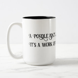Vit/svart 15 oz Pudel är ART Work Coffee Mugg
