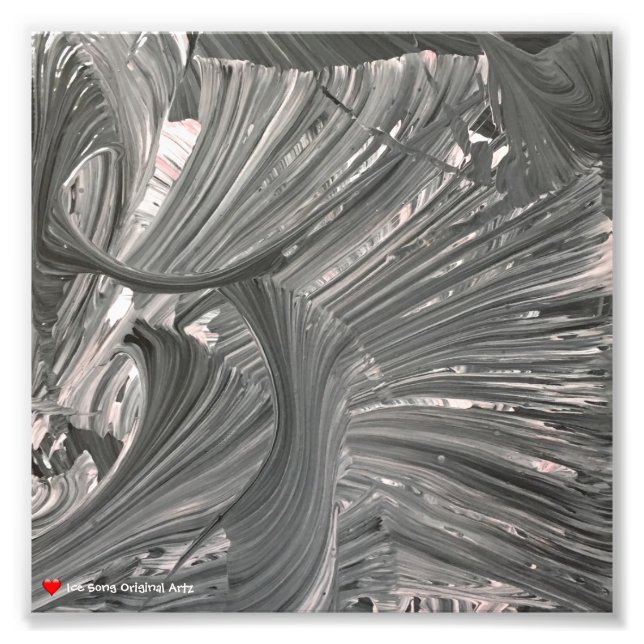 Vit svart 3 D-Abstrakt Fototryck (Framsidan)