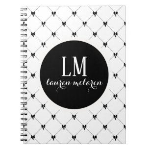 Vit & Svart Båge Monogram Anteckningsbok