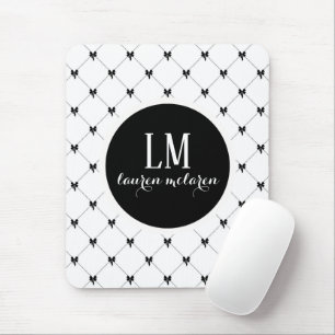 Vit & Svart Bow Monogram Musmatta