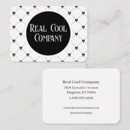 Vit & Svart Bow Monogram Visitkort