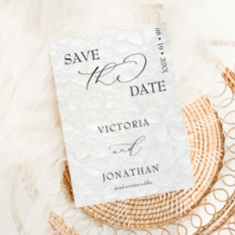 Vit & Svart Enkel Elegant Spara Datumet