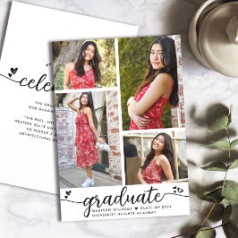 Vit Svart Examen 4 Foto Kalligrafi Hjärtan Meddelande