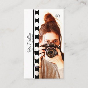 Vit & Svart Film Din Foto & Logotyp Fotografi Visitkort