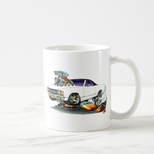 Vit-Svart för El Camino lastbil 1971-72 Kaffemugg (Höger)