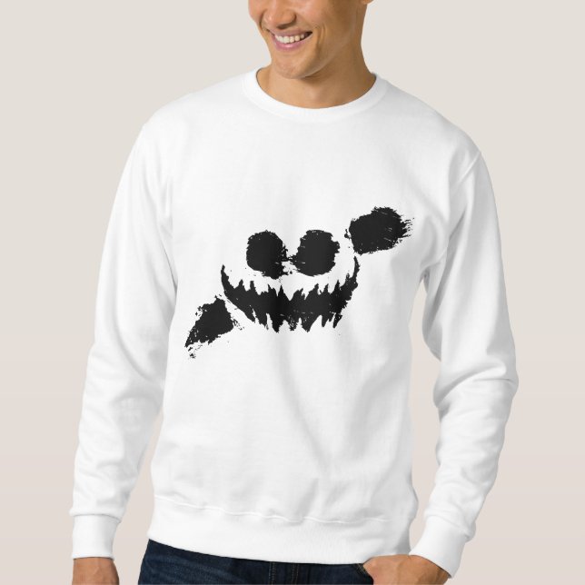 Vit/svart för knivarpartysweetshirt sweatshirt (Framsida)
