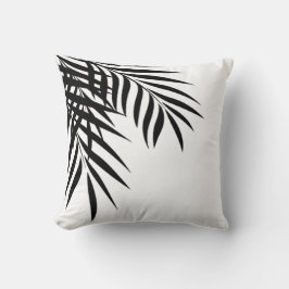 Vit & svart för strandpalmträdSilhouette | Kudde