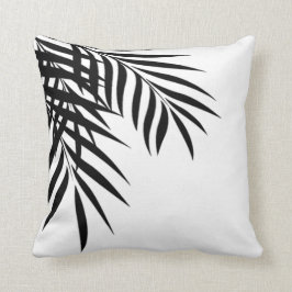 Vit & svart för strandpalmträdSilhouette | Kudde