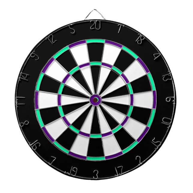 Vit, svart, Grönt och blå Metall-burk Dartboard Piltavla (Framsidan)