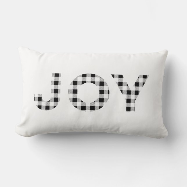 Vit svart jul Joy Dekorativ kudde (Framsida)
