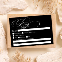 Vit svart kalligrafi chic osa bröllop