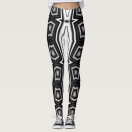 Vit svart klassisk "Ratti_Kreativ_Arts" Leggin L Leggings