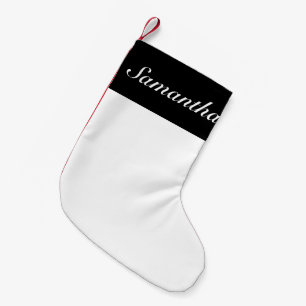Vit svart, minimalistisk, klassisk julklapp liten julstrumpa