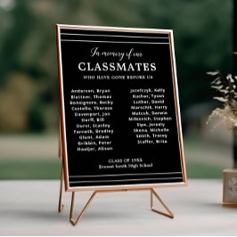 Vit svart minne av vår klasskamrat Reunion Poster