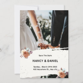 Vit, svart, modern, minimalistisk bröllopsinbjudan inbjudningar