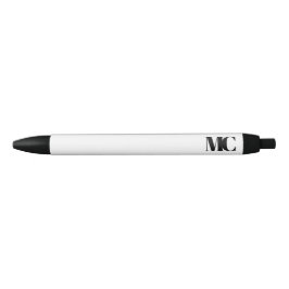 Vit Svart Monogram Monogram Personlig Elegant Mode
