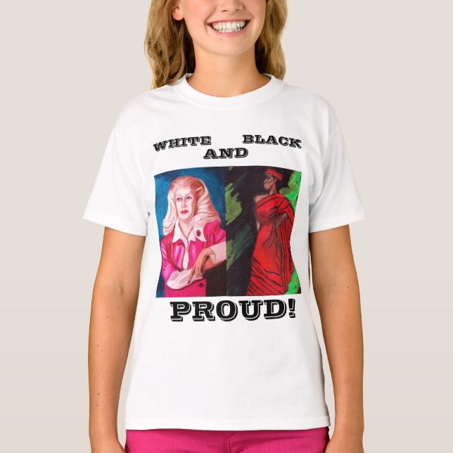 VIT SVART OCH STOLT! utslagsplats Tee Shirt (Framsida)