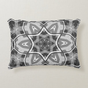 Vit-svart öppningsgeometrisk mönster prydnadskudde