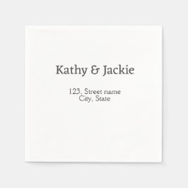 Vit svart par namn adress stad stat enkel  pappersservett