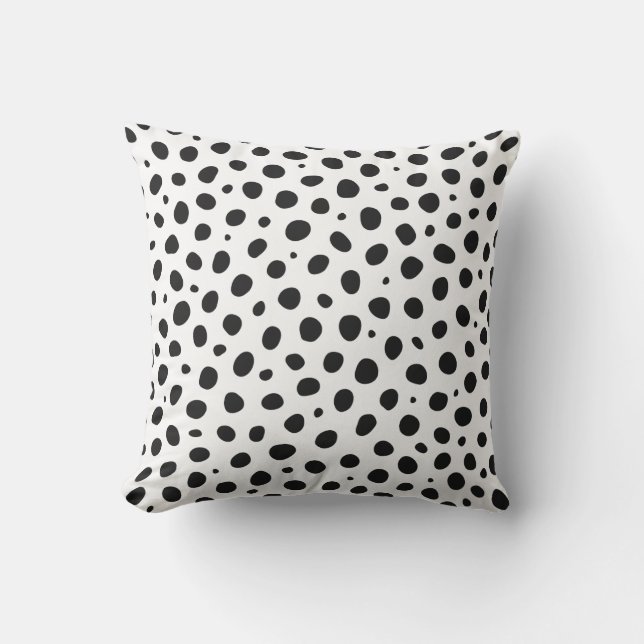 Vit svart Polka dots utomhusfyllning Kudde (Framsida)