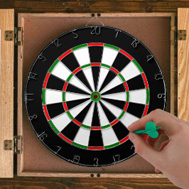 Vit, svart, röd och grön metallbur Dartboard Darttavla