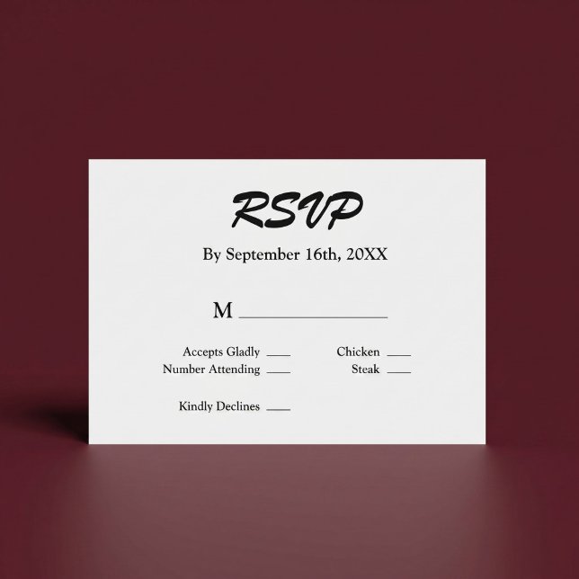 Vit/Svart RSVP-kort OSA Kort (Skapare uppladdad)