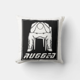 Vit, svart, ruggad Man Holhead | Thinking Man Kudde