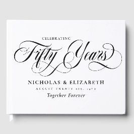 Vit Svart Skrift 50-års bröllopsdag Gästböcker