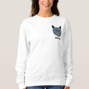Vit Svart Söt Katt Mamma Anpassad Familj Husdjur F T Shirt
