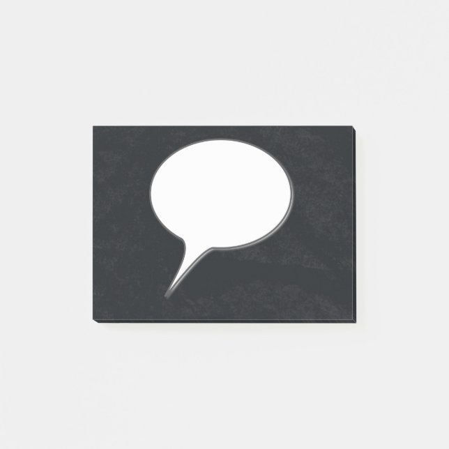 Vit & Svart Talk Bubble Personligt Namn Post-it Block (Framsida)