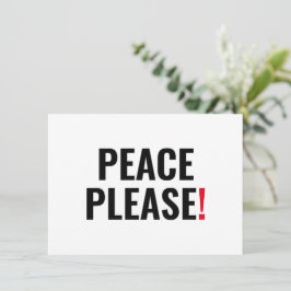 Vit svart text mot krig-kort