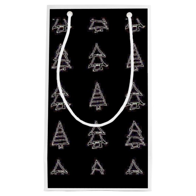 Vit & Svart Trädpresentpåse  (Framsidan)