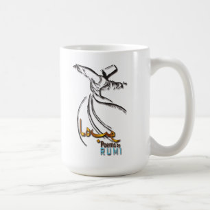 vit svarten, blått Rumi - råna att virvla Kaffemugg